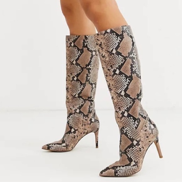 Steve Madden | Kinga knee high heel boot in pink snake Size 6 - Picture 1 of 12